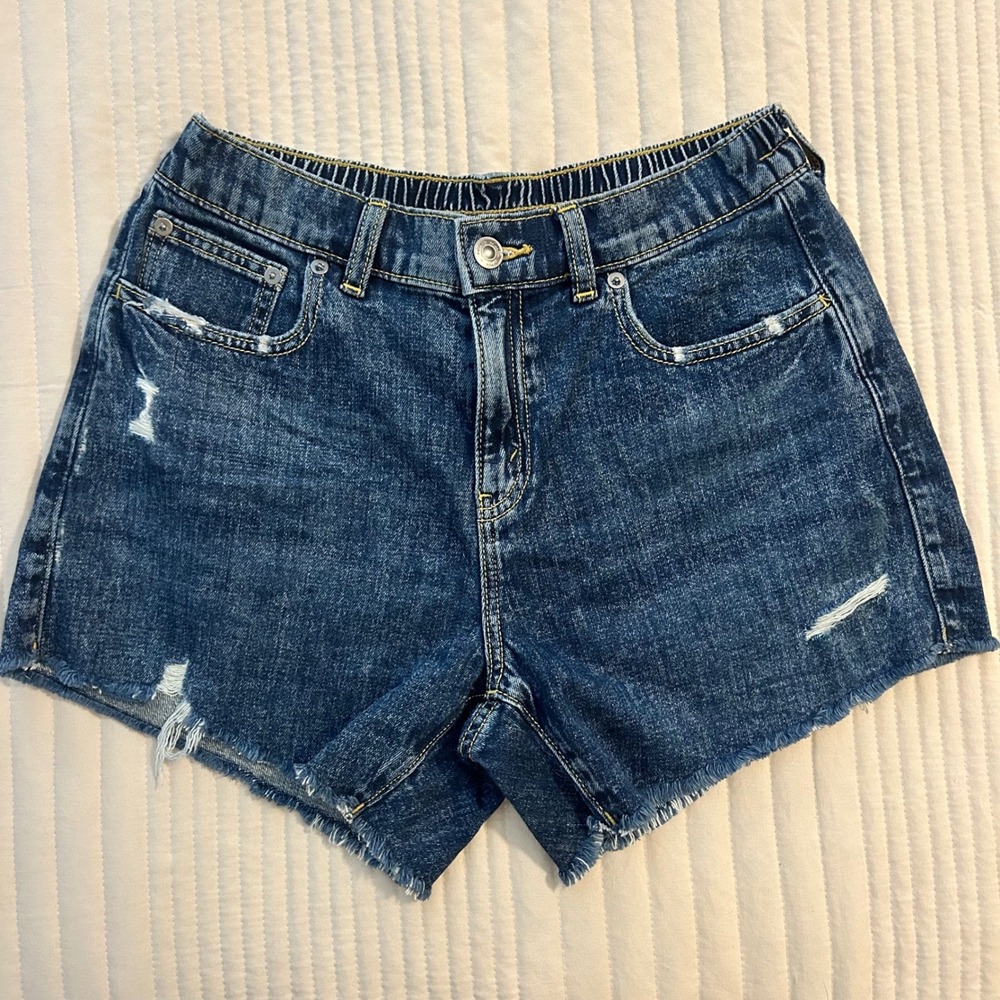 Aerie Medium Wash Pull On Denim Shorts Small